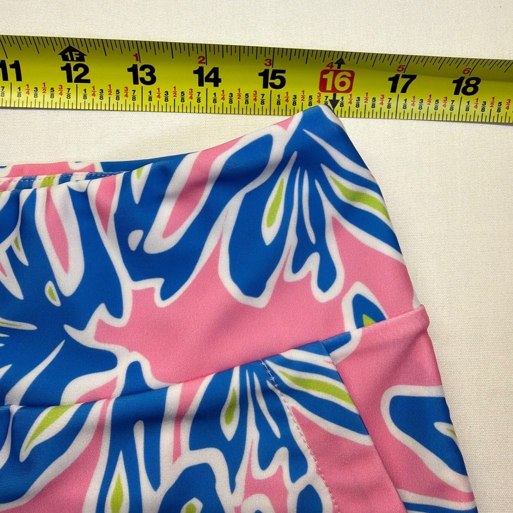 Katherine Way Golf Skort Set L Pink Blue Tropical Print Tennis Pickleball Resort - Picture 13 of 14